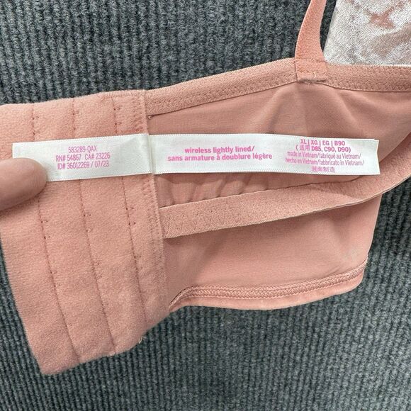 Victoria's Secret PINK Wireless Lightly Lined Corset Bra Top Size XL Cami Velvet - Picture 9 of 11